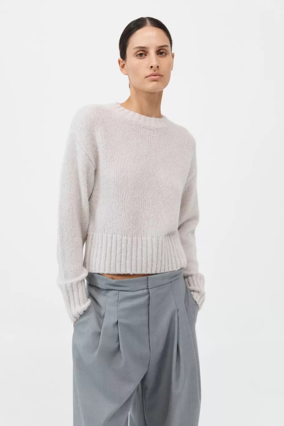 Jumpers | Knitwear | St. Agni Wool Cashmere Blend Sweater - MIST