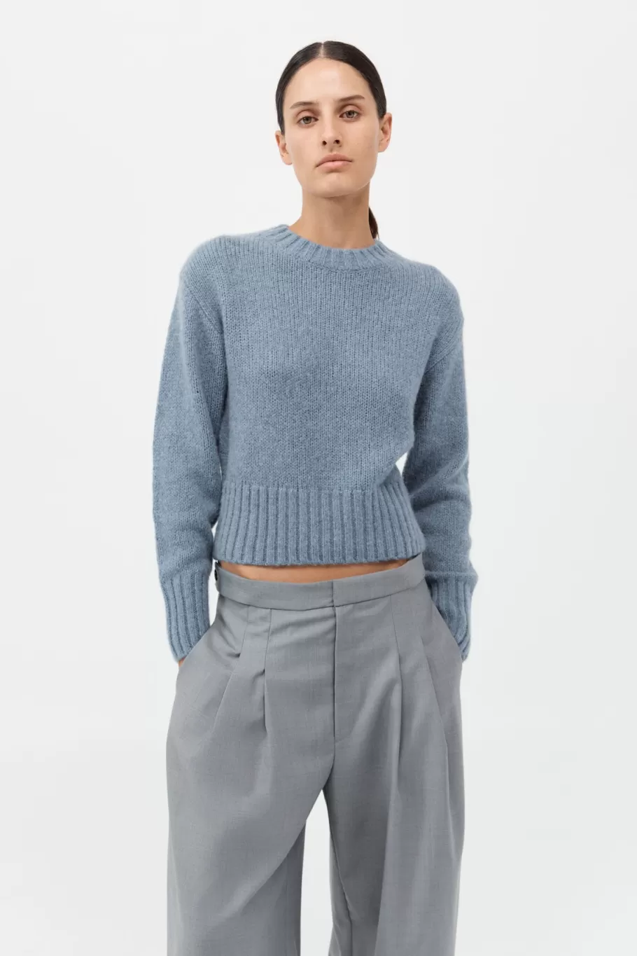 Jumpers | Knitwear | St. Agni Wool Cashmere Blend Sweater - SOFT BLUE