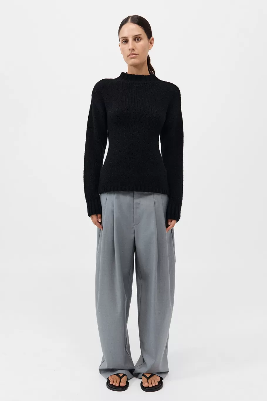 Jumpers | Knitwear | St. Agni Wool Cashmere Blend Tie Back Jumper - BLACK