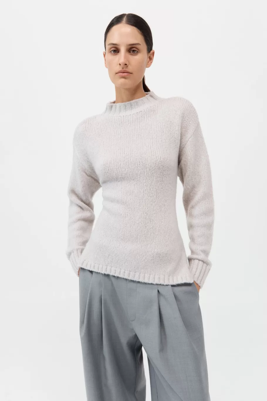 Jumpers | Knitwear | St. Agni Wool Cashmere Blend Tie Back Jumper - MIST