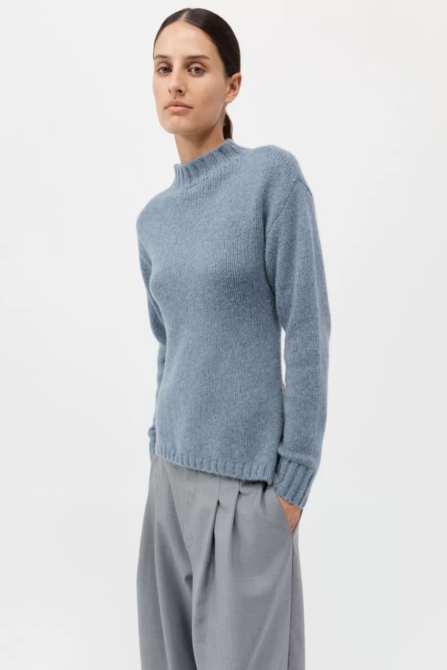 Jumpers | Knitwear | St. Agni Wool Cashmere Blend Tie Back Jumper - SOFT BLUE