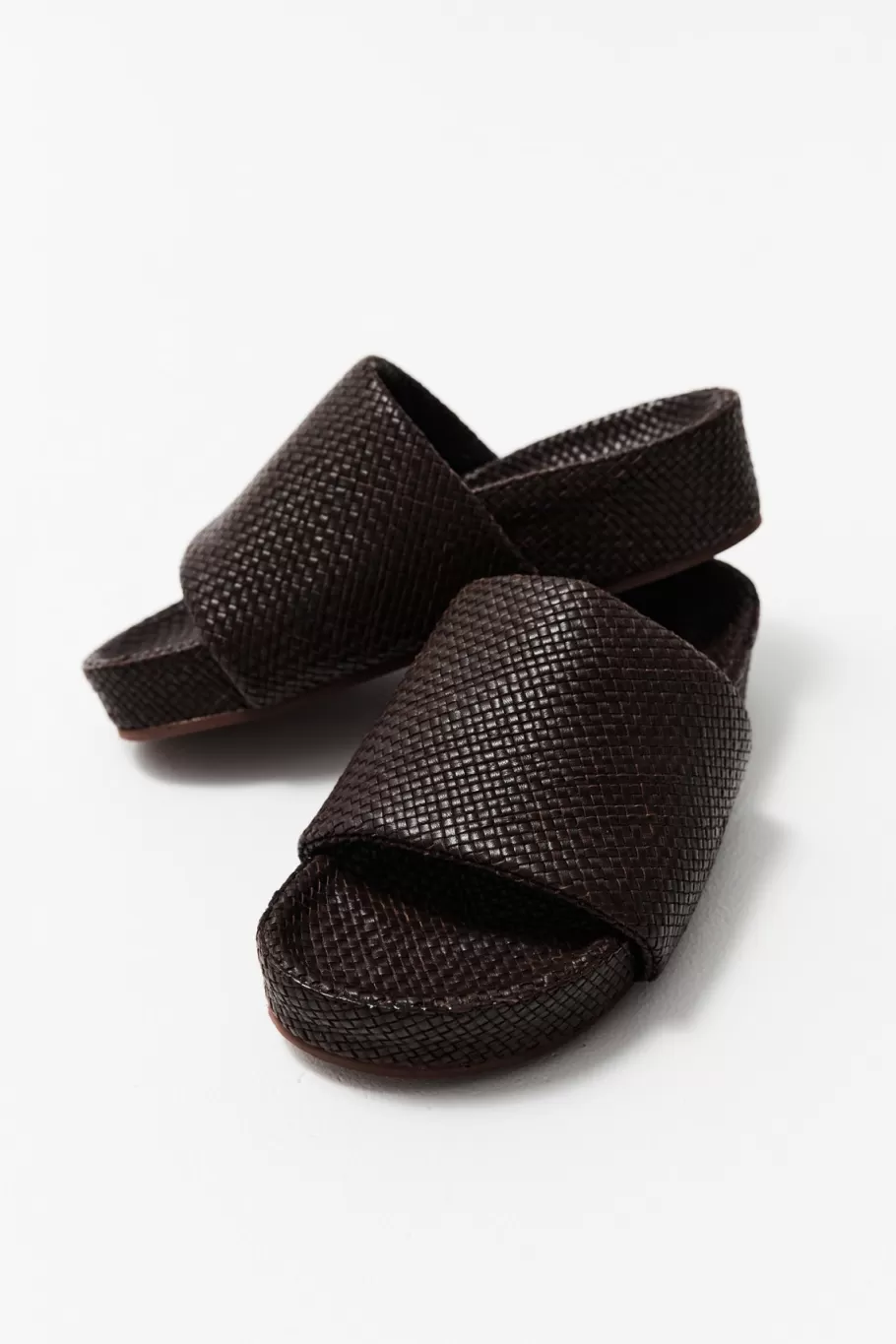 Slides | St. Agni Woven Everyday Flatform Slide - CHOCOLATE