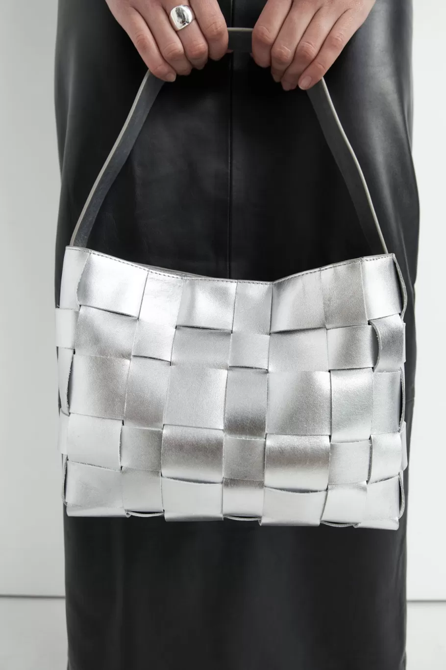 Bags | St. Agni Woven Mini Tote - SILVER