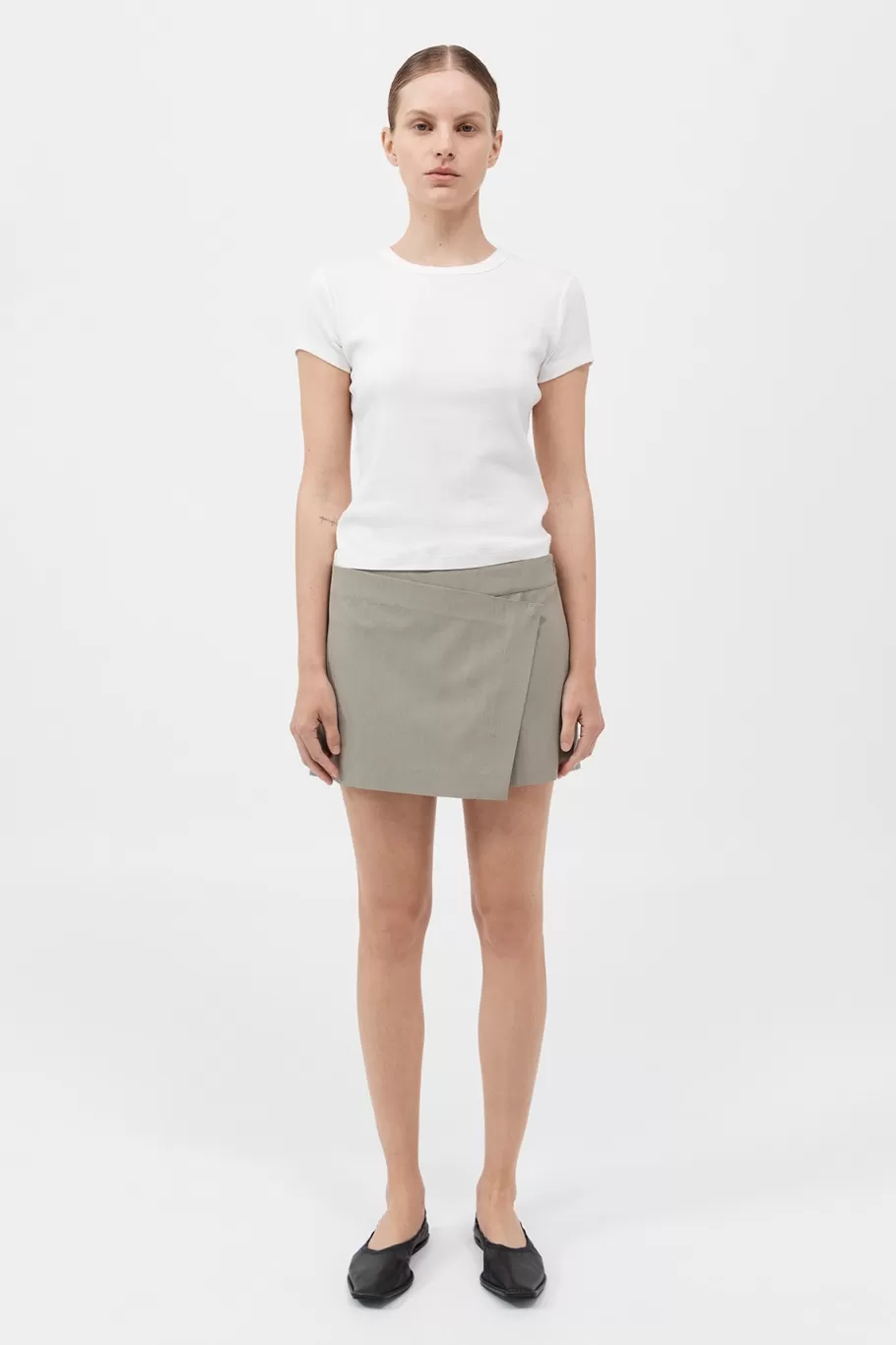 Tailoring | Shorts | St. Agni Wrap Short - MOSS GREY