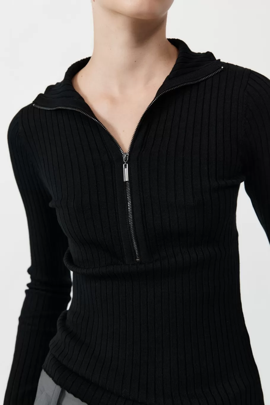 Tops | Jumpers | St. Agni Zip Front Top - Black